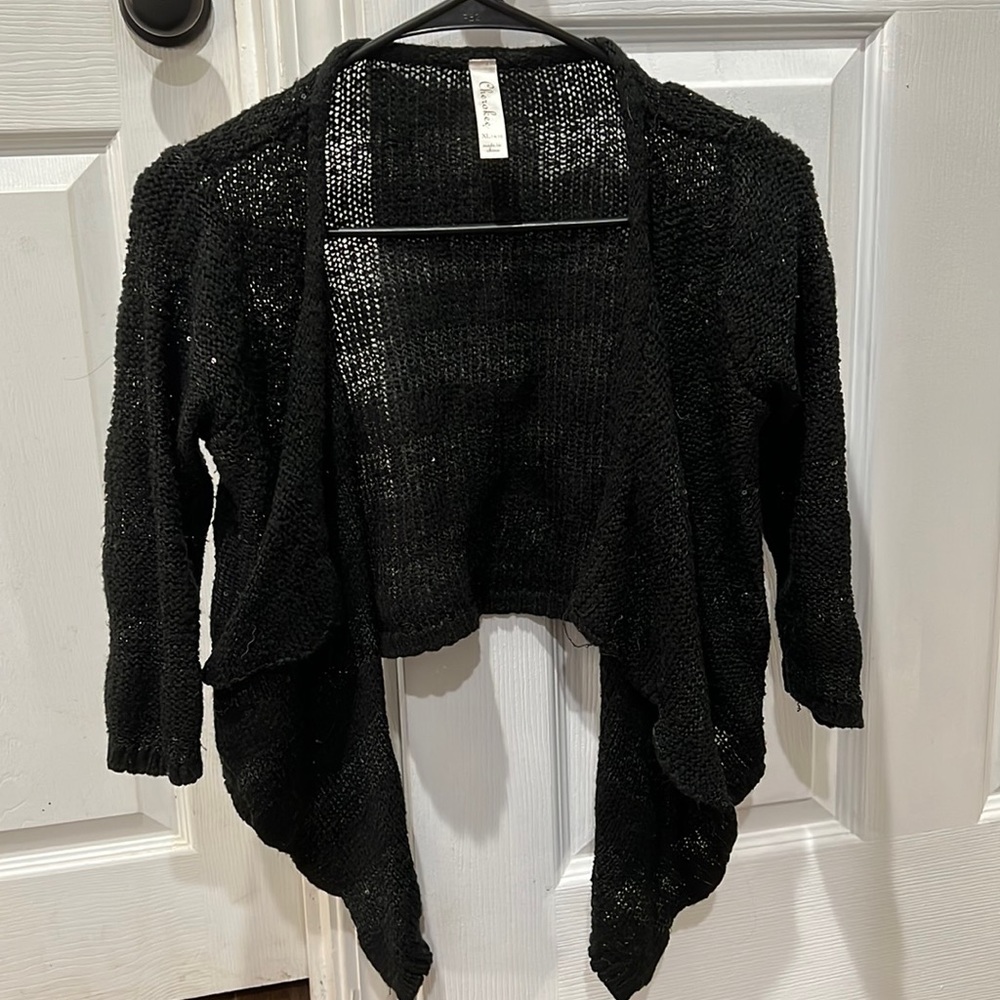 Short black cardigan